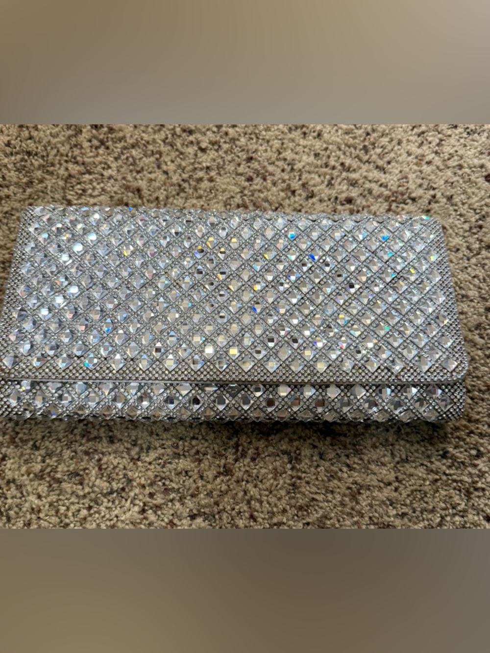 ALDO SILVER KOLP SPARKLY EVENING FORMAL CLUTCH